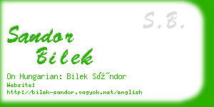 sandor bilek business card